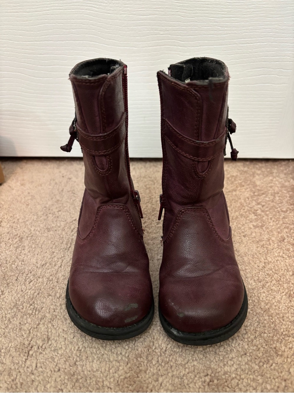 Toddler Burgundy Leather Boots